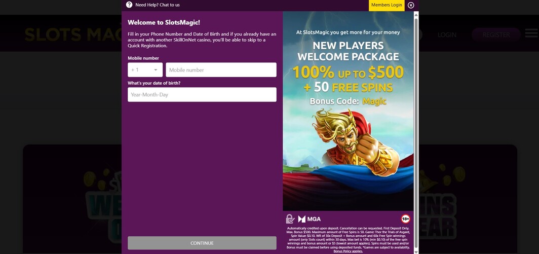 SlotsMagic Register