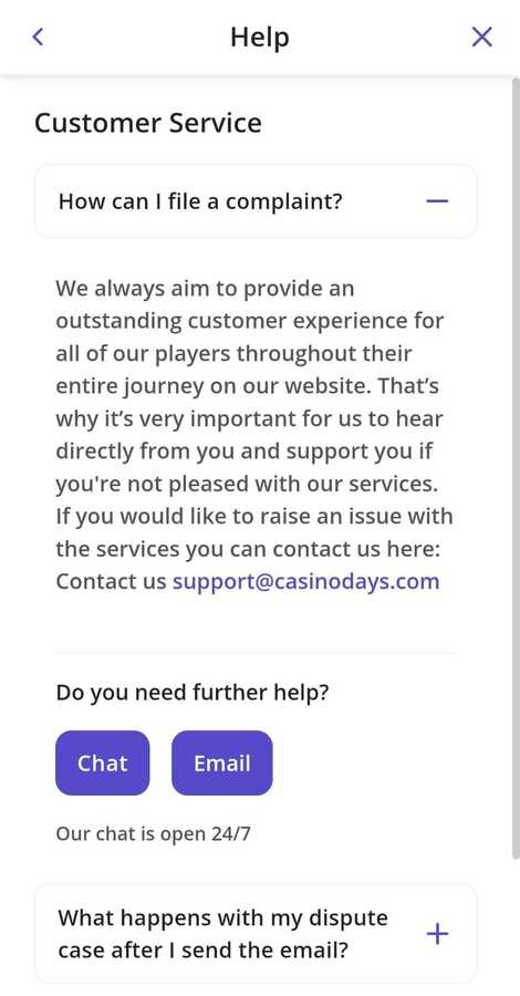 Customer Support CasinoDays Ontario
