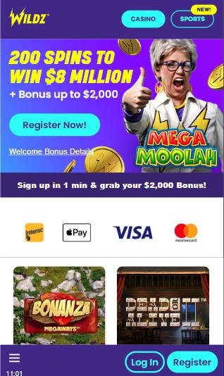 Wildz Casino Homepage Canada