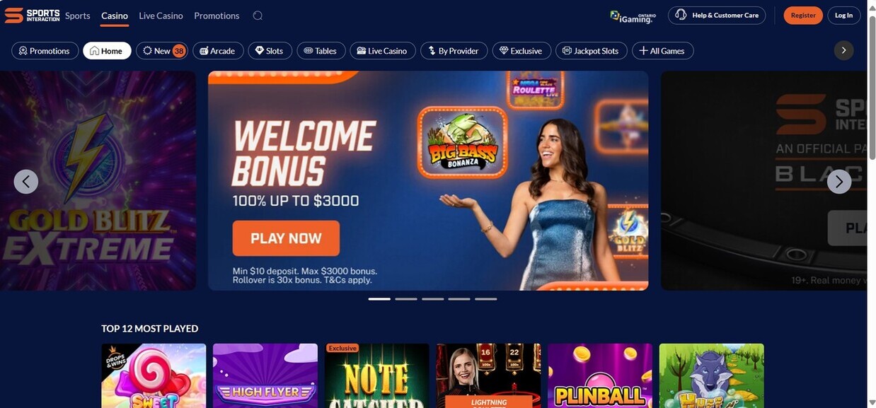 Sportsinteraction Homepage Casino