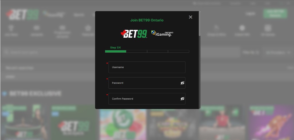 Bet99 Casino Canada Register