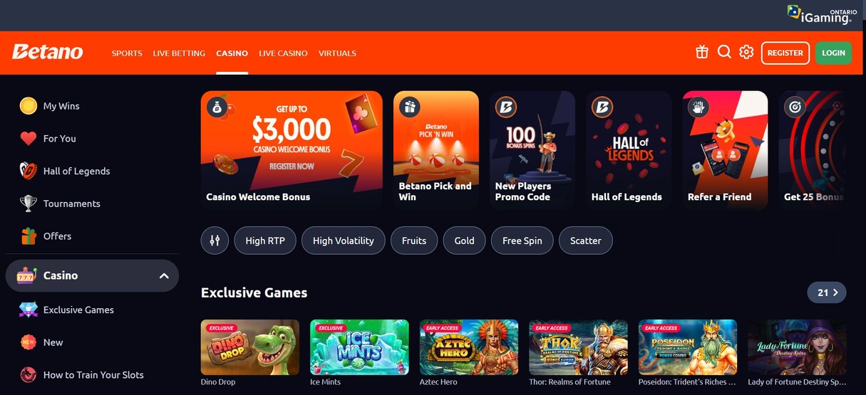 Betano Casino Homepage Canada