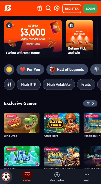 Betano Homepage Canada Casino mobile