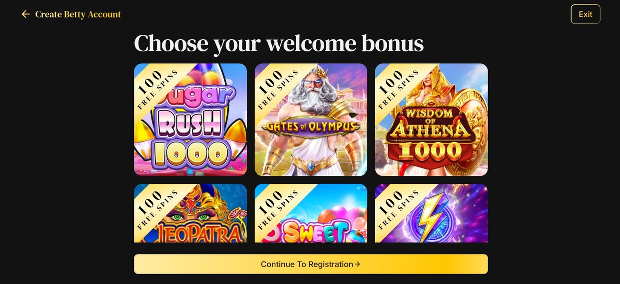 Betty Casino Registration Canada