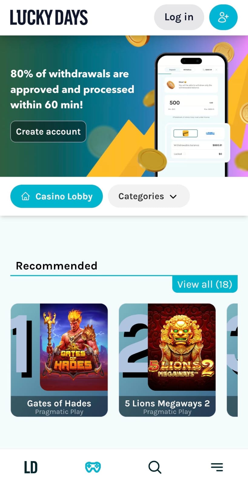 Homepage Lucky Days Canada Casino