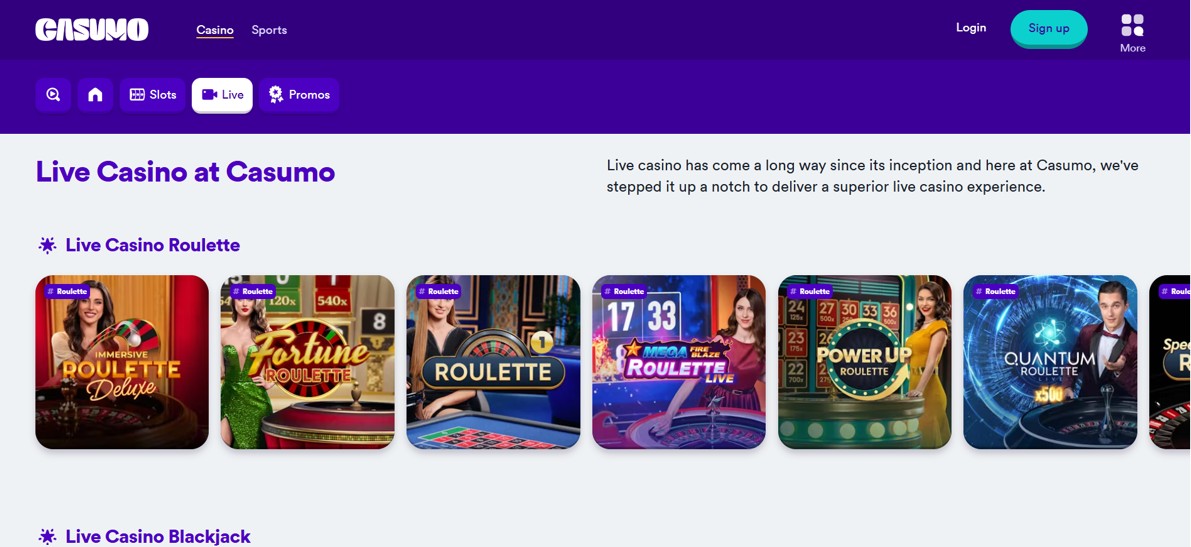 Live Casino Casumo Canada