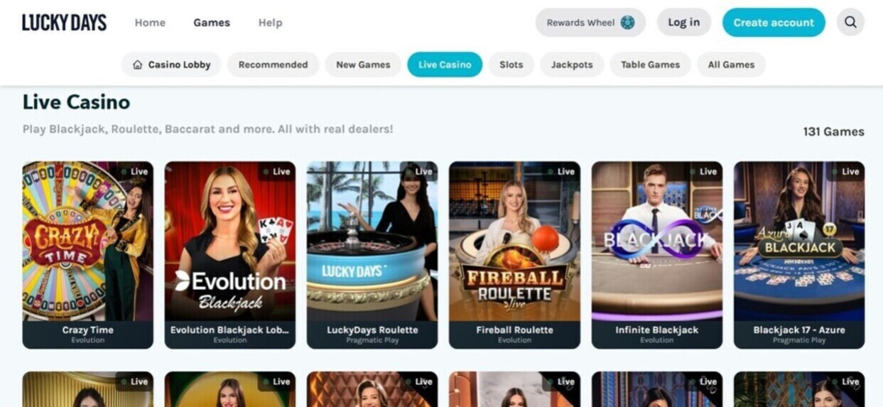 Lucky Days Live Casino Canada