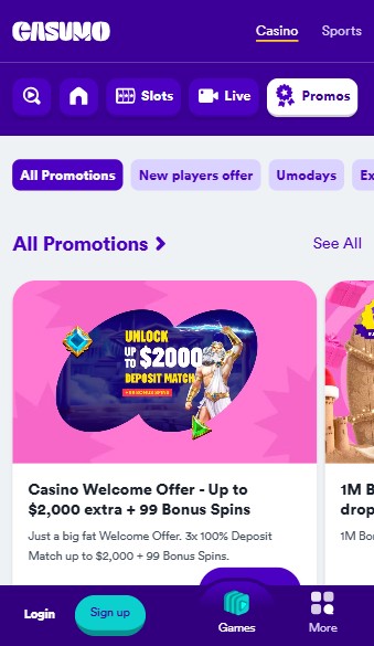 Promotions Casumo canada Casino
